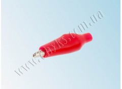 Зажим крокодил, 5А, 26mm красный